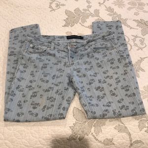 Skulls on light denim